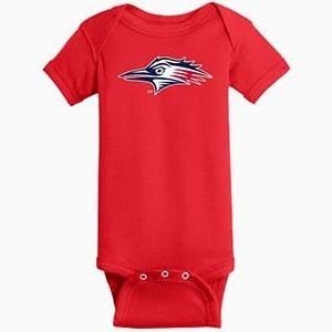 Red MSU Denver branded onesie